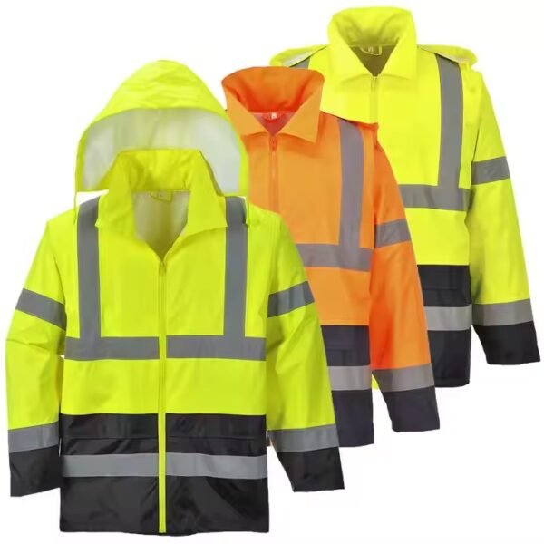 Hi-Vis Contrast Classic Rain Jacket N001 - Image 2